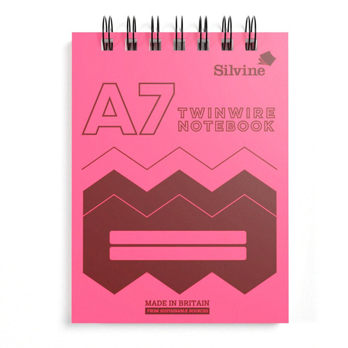 Silvine A7 160 Pages Twin Wire Bound Polyprop Cover Notebook Assorted Colours CXPOLYA7AC