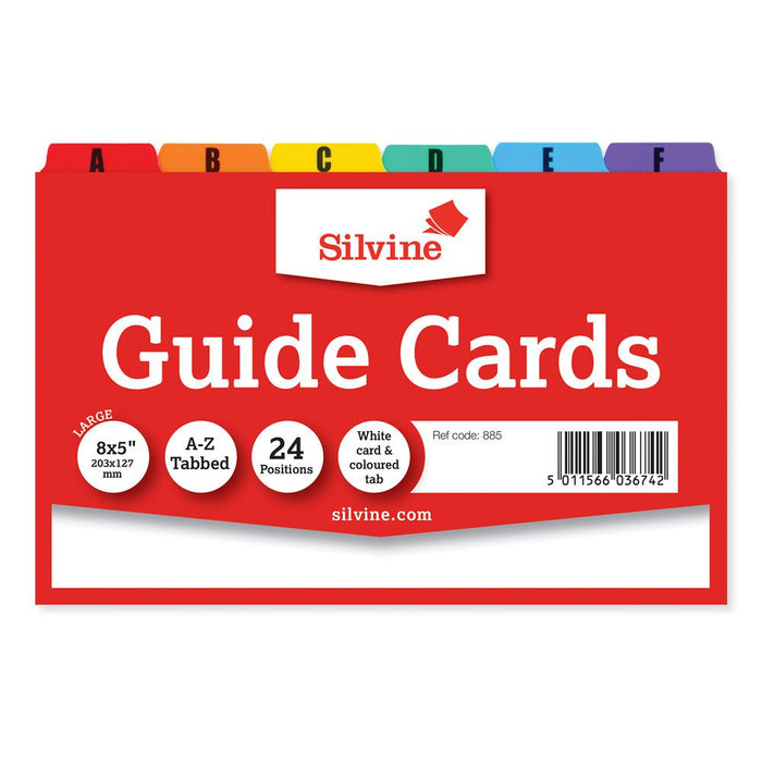 Silvine Cardboard System Card Indices 8 x 5 CXSILVINE885