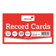 Silvine Record Cards 5 x 3 Plain CXSILVINE753