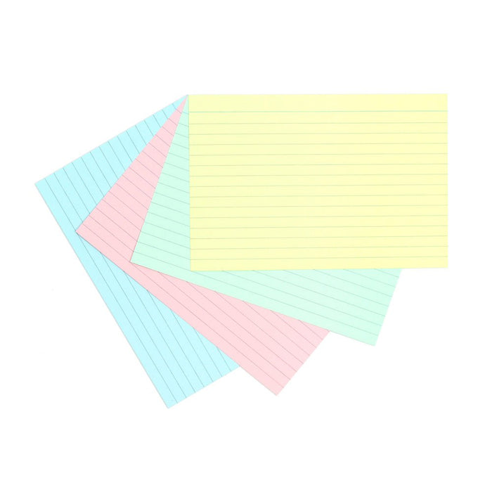 Silvine Record Cards 6 x 4 Ruled Assorted Colours CX564AC