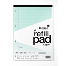 Silvine Tinted Refill Pad A4 8mm Lined with Margin 100 Pages Blue CXSA4RPTINBL