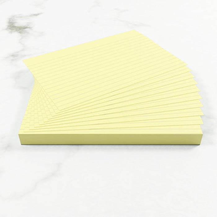 Silvine Tinted Revision Cards, 6mm Ruled, 152 x 102mm, 50 Cards, Yellow CX1002218