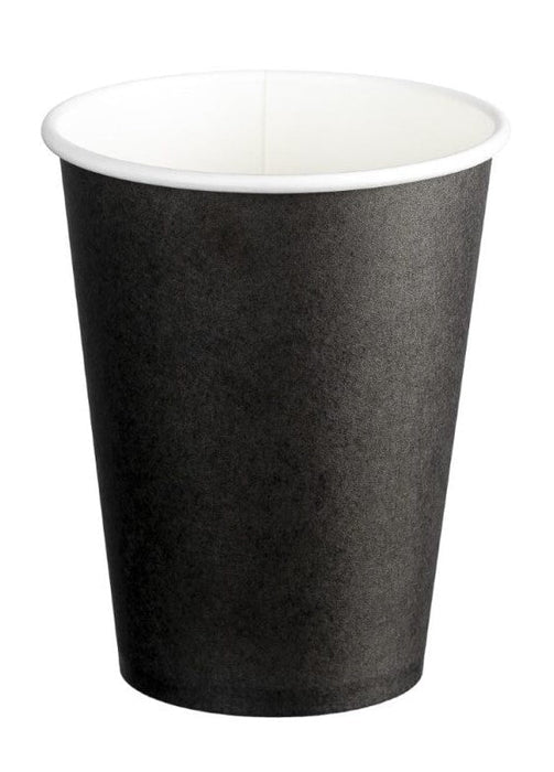 Single Wall PE Paper Cups, Black, 12oz, 390ml x 1000's pack MPH16010