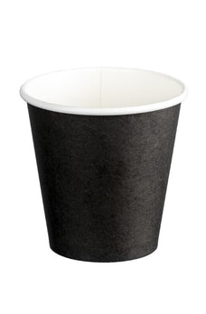 Single Wall PE Paper Cups, Black, 4oz, 62mm Diameter, 120ml x 1000's pack MPH16002