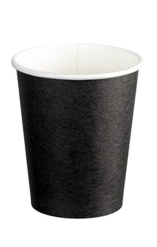 Single Wall PE Paper Cups, Black, 8oz, 280ml x 1000's pack MPH16005