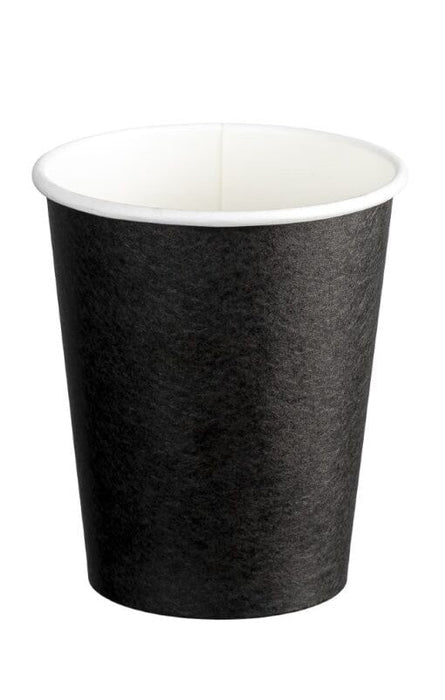 Single Wall PE Paper Cups, Black, 8oz, 280ml x 1000's pack MPH16005