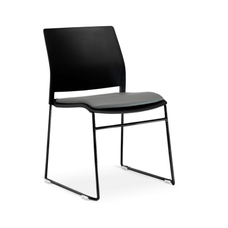 Soho Visitor & Conference Chair with Seat Pad, Black Frame, Black Pad MG_SOHOBPAD_BK