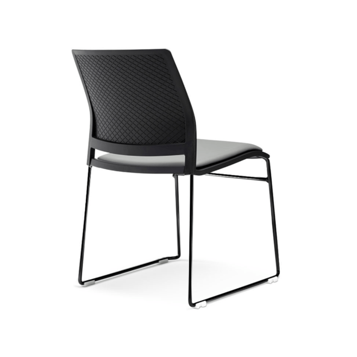 Soho Visitor & Conference Chair with Seat Pad, Black Frame, Black Pad MG_SOHOBPAD_BK