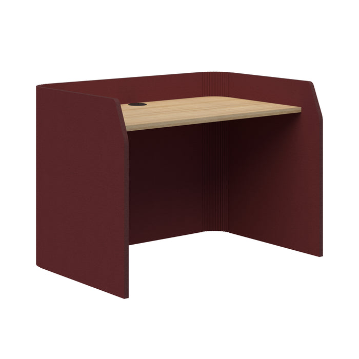 Sonic Focus Desk Acoustic Desk, 850mm High x 1200mm Long x 800mm Deep, Choice of colours Maroon Classic Oak AT1504-39000320