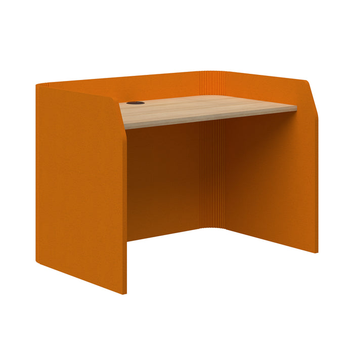 Sonic Focus Desk Acoustic Desk, 850mm High x 1200mm Long x 800mm Deep, Choice of colours Orange Classic Oak AT1504-39000325