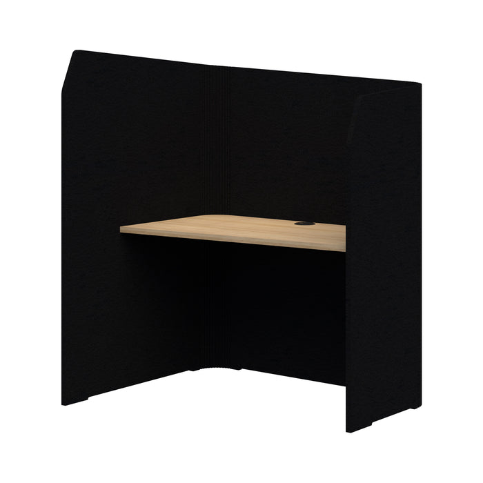 Sonic Focus Pod Desk, Left Hand, 1500/1300mm High x 1200mm Long x 1000/625mm Deep, Choice of colours Black & Classic Oak AT1504-36000326