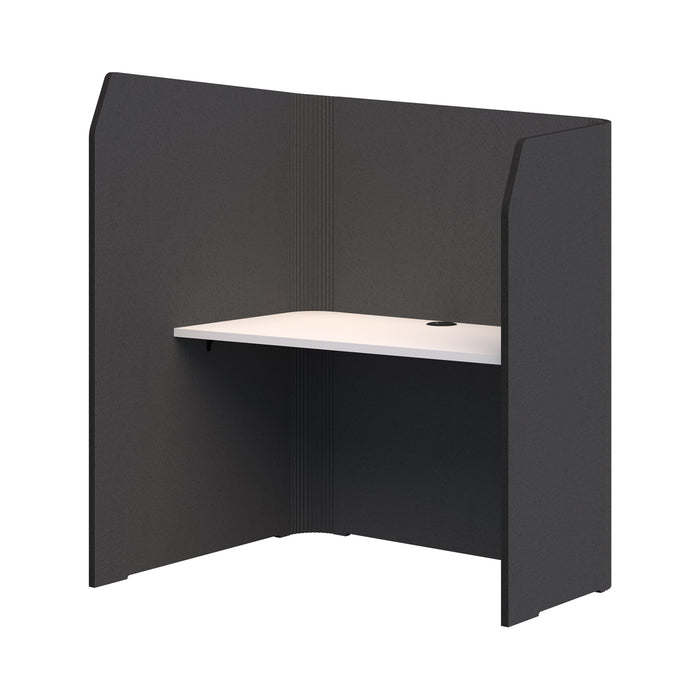 Sonic Focus Pod Desk, Left Hand, 1500/1300mm High x 1200mm Long x 1000/625mm Deep, Choice of colours Charcoal Grey & Snow AT1504-3600034