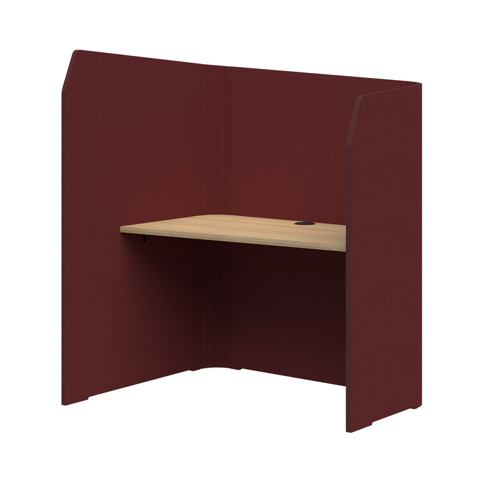 Sonic Focus Pod Desk, Left Hand, 1500/1300mm High x 1200mm Long x 1000/625mm Deep, Choice of colours Maroon & Classic Oak AT1504-36000331