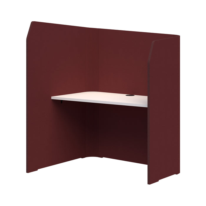 Sonic Focus Pod Desk, Left Hand, 1500/1300mm High x 1200mm Long x 1000/625mm Deep, Choice of colours Maroon & Snow AT1504-3600038