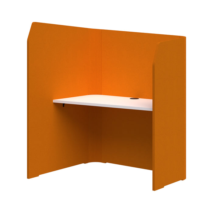 Sonic Focus Pod Desk, Left Hand, 1500/1300mm High x 1200mm Long x 1000/625mm Deep, Choice of colours Orange & Snow AT1504-36000315