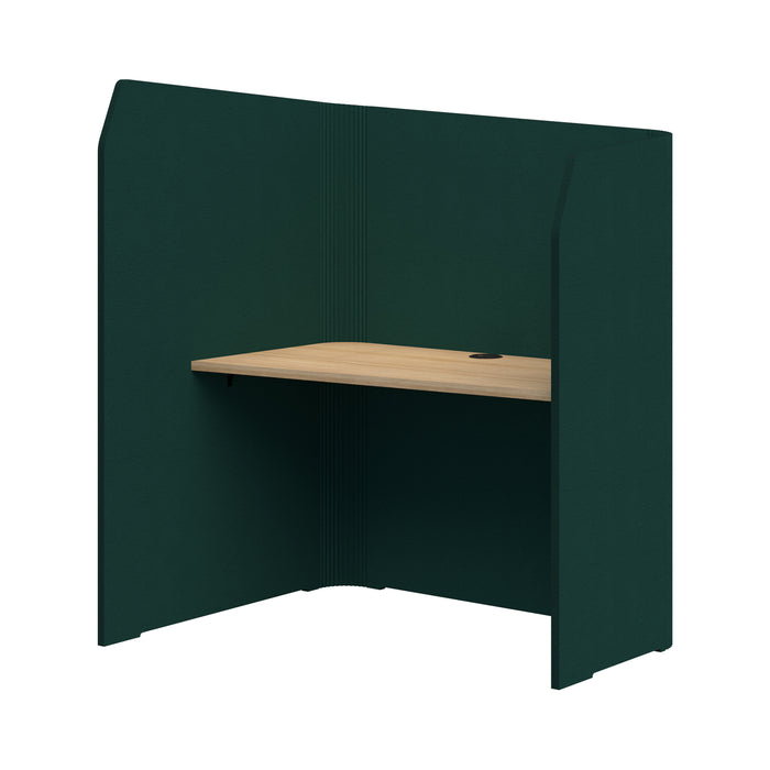 Sonic Focus Pod Desk, Left Hand, 1500/1300mm High x 1200mm Long x 1000/625mm Deep, Choice of colours Peacock Green & Classic Oak AT1504-36000334