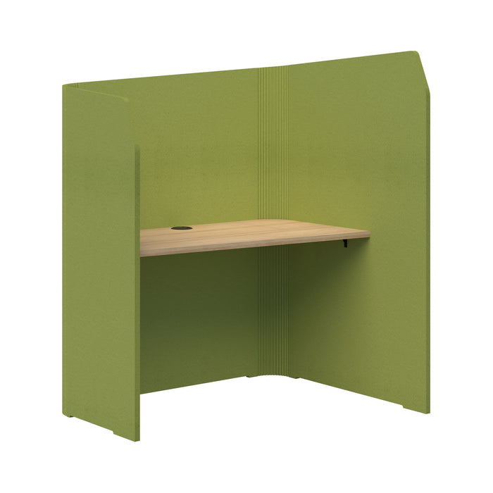 Sonic Focus Pod Desk, Right Hand, 1300/1500mm High x 1200mm Long x 1000/625mm Deep, Choice of colours Banana Green Classic Oak AT1504-36000337