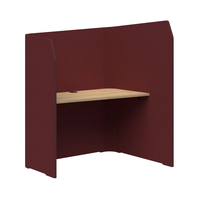 Sonic Focus Pod Desk, Right Hand, 1300/1500mm High x 1200mm Long x 1000/625mm Deep, Choice of colours Maroon Classic Oak AT1504-36000343