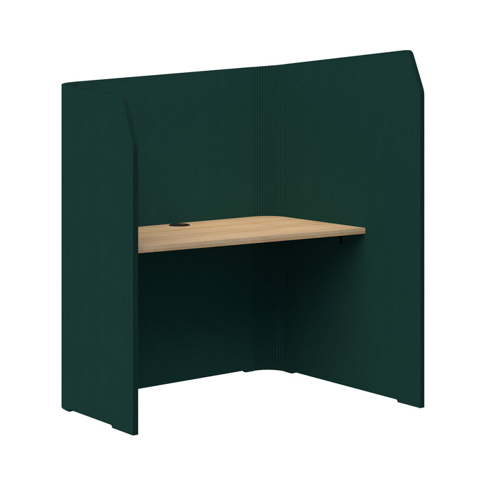 Sonic Focus Pod Desk, Right Hand, 1300/1500mm High x 1200mm Long x 1000/625mm Deep, Choice of colours Peacock Green Classic Oak AT1504-36000346