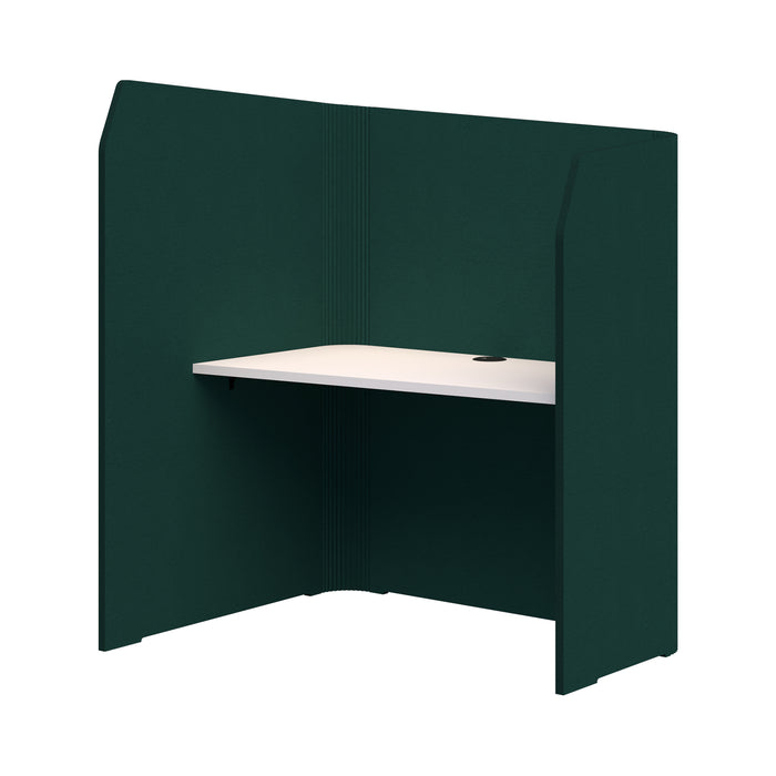 Sonic Focus Pod Desk, Right Hand, 1300/1500mm High x 1200mm Long x 1000/625mm Deep, Choice of colours Peacock Green Snow AT1504-36000322