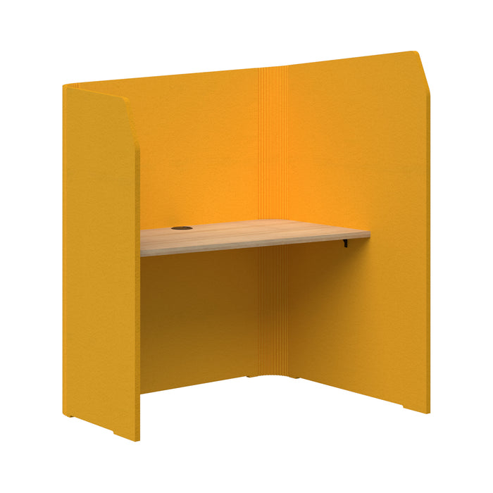 Sonic Focus Pod Desk, Right Hand, 1300/1500mm High x 1200mm Long x 1000/625mm Deep, Choice of colours Yellow Classic Oak AT1504-36000347