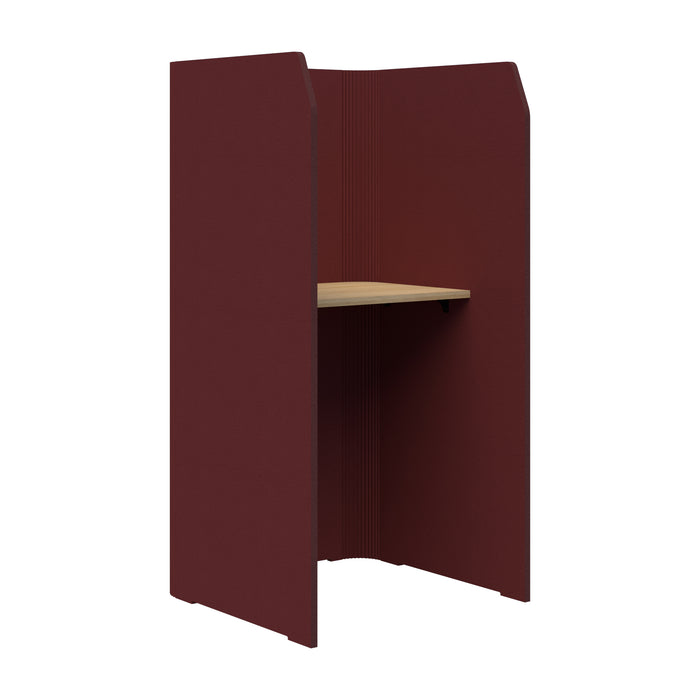 Sonic Focus Standup Pod Acoustic Desk, 1800mm High x 900mm Long x 850mm Deep, Choice of colours Maroon Classic Oak AT1504-38000319