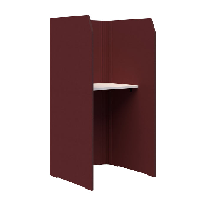 Sonic Focus Standup Pod Acoustic Desk, 1800mm High x 900mm Long x 850mm Deep, Choice of colours Maroon & Snow AT1504-38000310