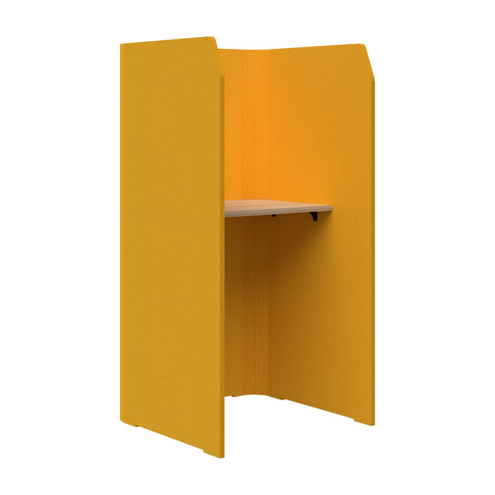 Sonic Focus Standup Pod Acoustic Desk, 1800mm High x 900mm Long x 850mm Deep, Choice of colours Yellow & Classic Oak AT1504-38000325
