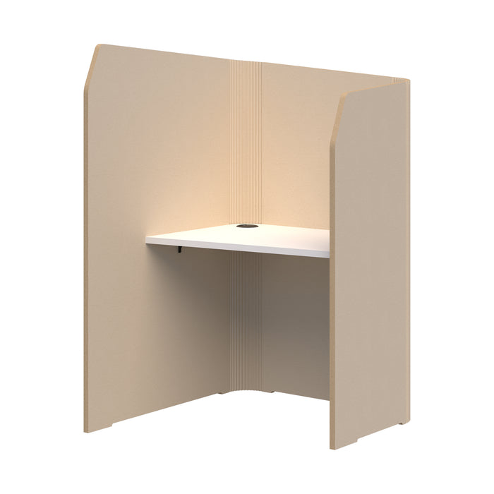 Sonic Mini Focus Pod Desk, Left Hand, 1500/1300mm High x 900mm Long x 1000/625mm Deep, Choice of colours Natural & Snow AT1504-3700039