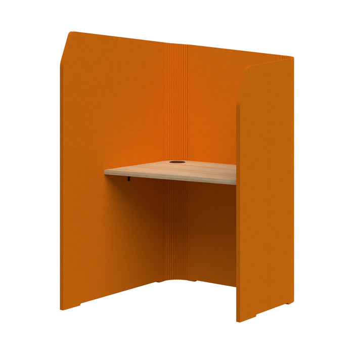 Sonic Mini Focus Pod Desk, Left Hand, 1500/1300mm High x 900mm Long x 1000/625mm Deep, Choice of colours Orange & Classic Oak AT1504-37000336