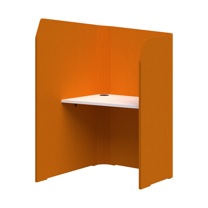 Sonic Mini Focus Pod Desk, Left Hand, 1500/1300mm High x 900mm Long x 1000/625mm Deep, Choice of colours Orange & Snow AT1504-37000312