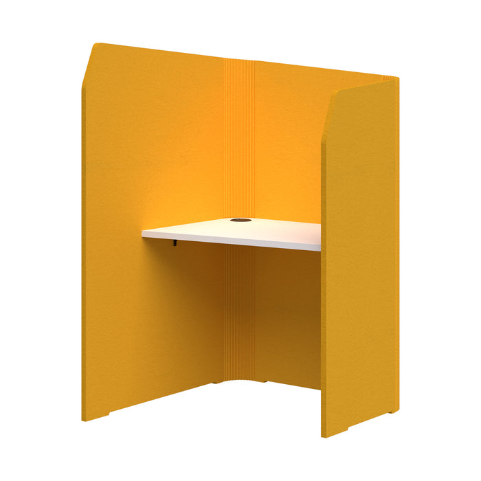 Sonic Mini Focus Pod Desk, Left Hand, 1500/1300mm High x 900mm Long x 1000/625mm Deep, Choice of colours Yellow & Snow AT1504-37000311