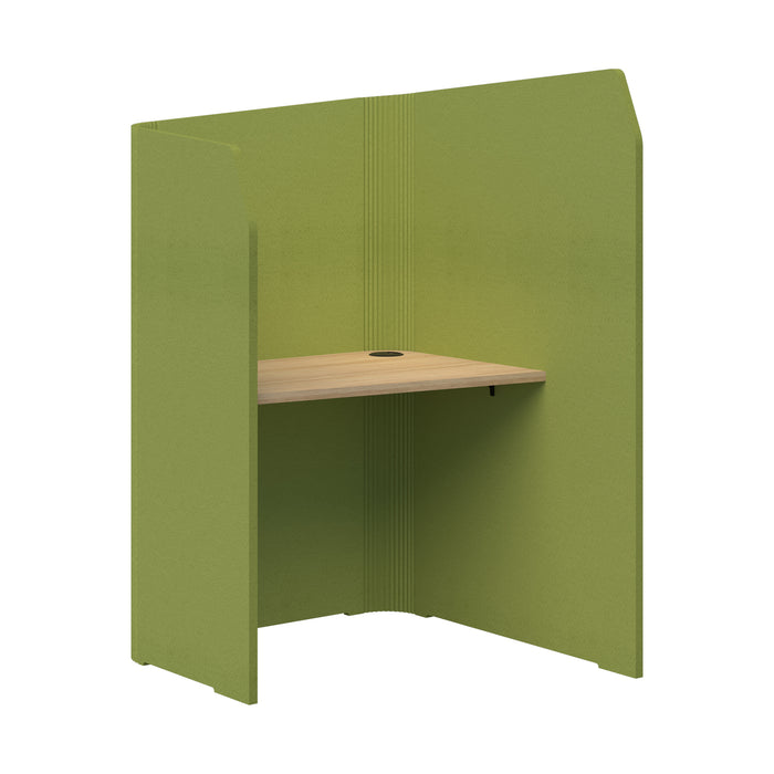 Sonic Mini Focus Pod Desk, Right Hand, 1300/1500mm High x 900mm Long x 1000/625mm Deep, Choice of colours Banana Green & Classic Oak AT1504-37000337