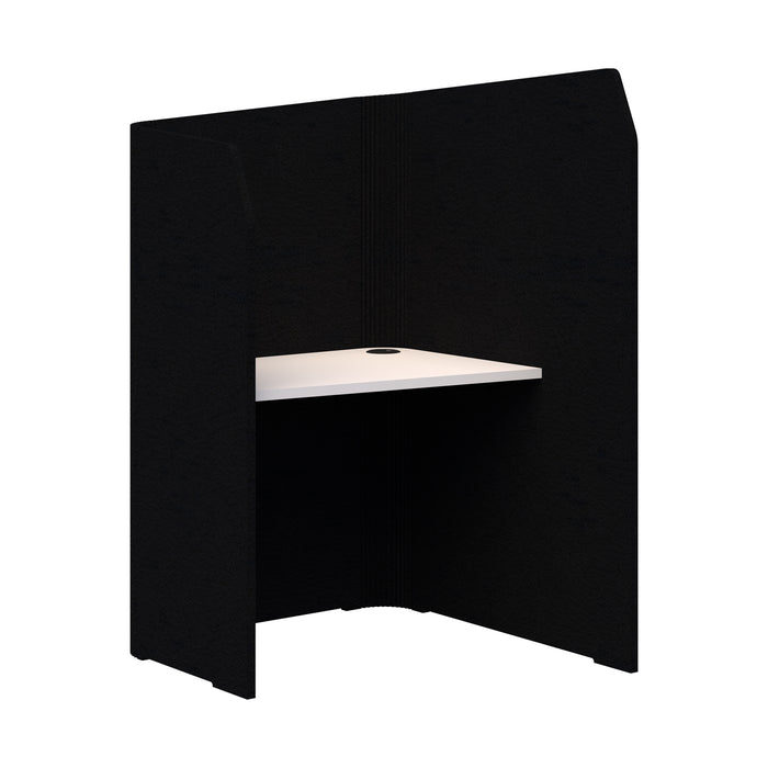 Sonic Mini Focus Pod Desk, Right Hand, 1300/1500mm High x 900mm Long x 1000/625mm Deep, Choice of colours Black & Snow AT1504-37000314