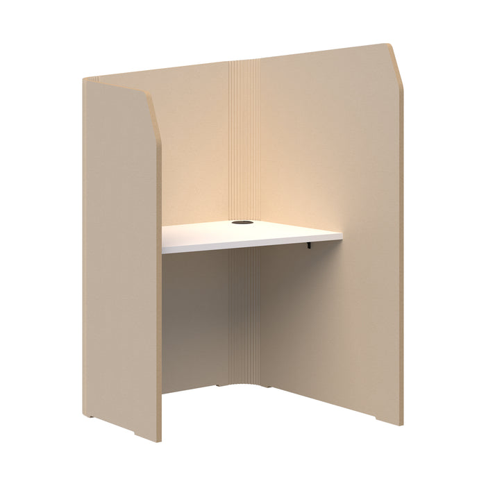 Sonic Mini Focus Pod Desk, Right Hand, 1300/1500mm High x 900mm Long x 1000/625mm Deep, Choice of colours Natural & Snow AT1504-37000320