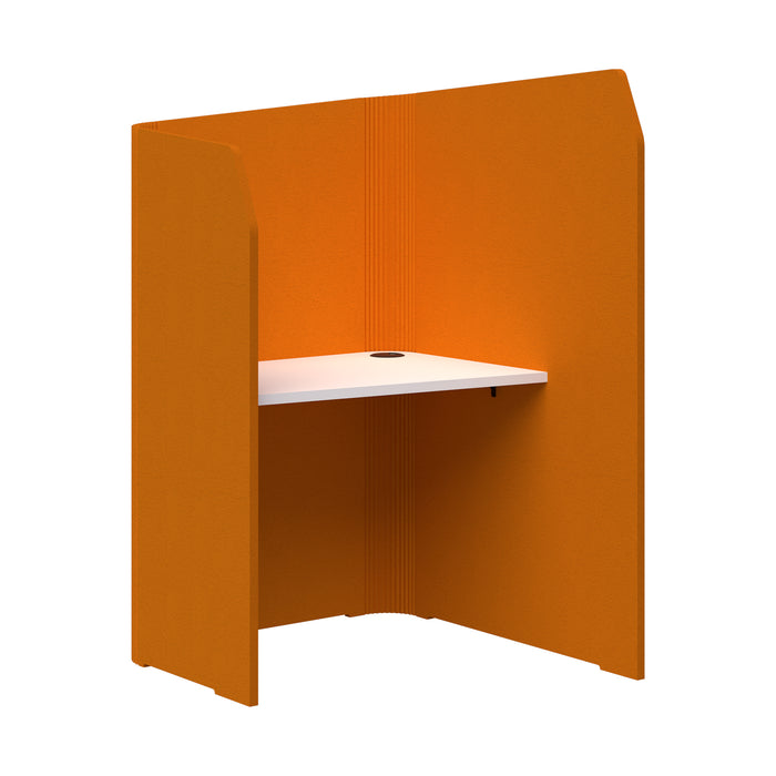 Sonic Mini Focus Pod Desk, Right Hand, 1300/1500mm High x 900mm Long x 1000/625mm Deep, Choice of colours Orange & Snow AT1504-37000324