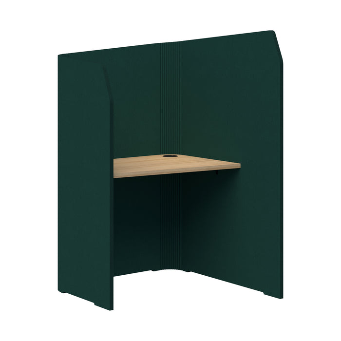 Sonic Mini Focus Pod Desk, Right Hand, 1300/1500mm High x 900mm Long x 1000/625mm Deep, Choice of colours Peacock Green & Classic Oak AT1504-37000346