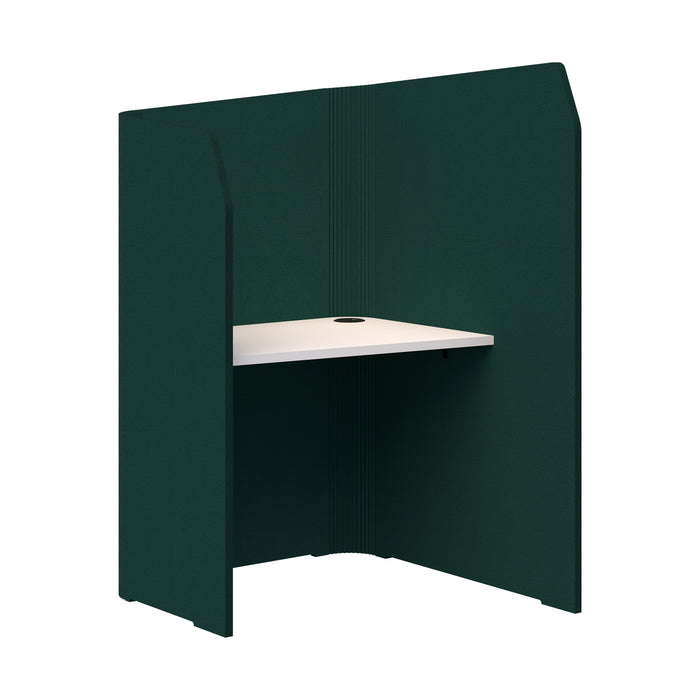 Sonic Mini Focus Pod Desk, Right Hand, 1300/1500mm High x 900mm Long x 1000/625mm Deep, Choice of colours Peacock Green & Snow AT1504-37000322