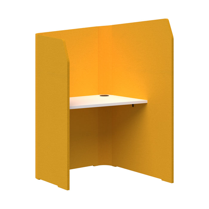 Sonic Mini Focus Pod Desk, Right Hand, 1300/1500mm High x 900mm Long x 1000/625mm Deep, Choice of colours Yellow & Snow AT1504-37000323