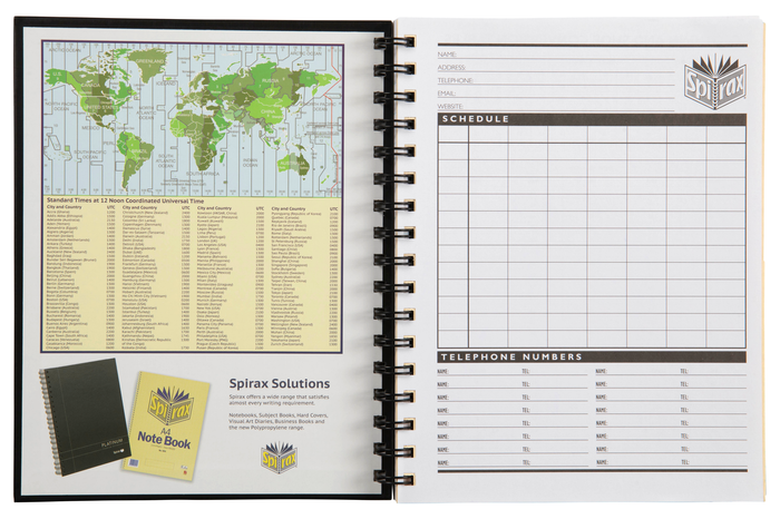 Spirax 511 Black Hard Cover 225mm x 175mm 200 pages Notebook x 5's pack AO56511BK
