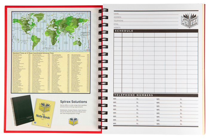 Spirax 511 Red Hard Cover 225mm x 175mm 200 pages Notebook x 5's pack AO56511R