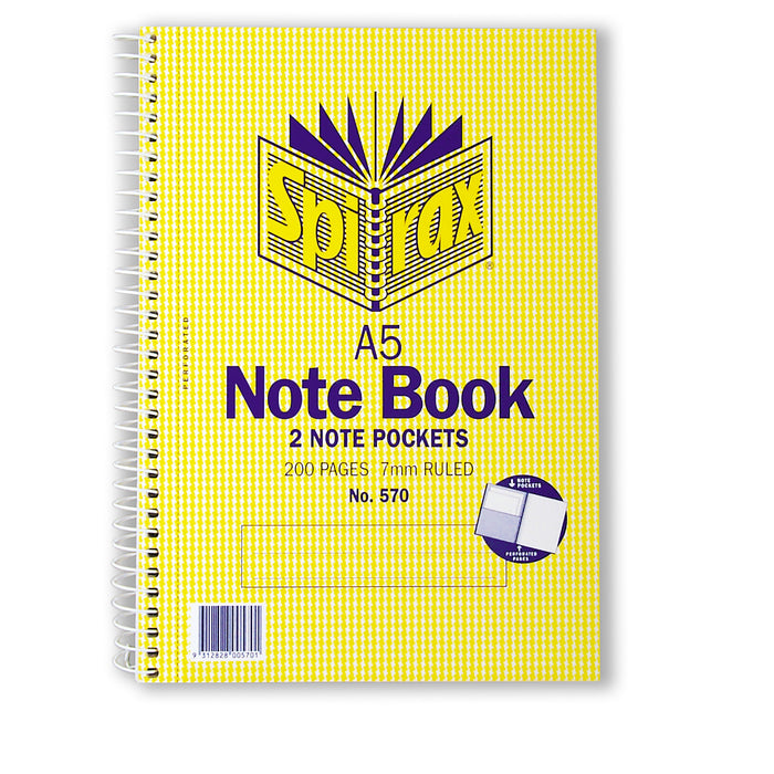 Spirax 570 A5 Spiral Notebook 200 Pages AO56570