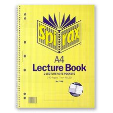 Spirax 598 A4 Lecture Book With Pocket 140 Pages x Pack of 10 AO56598