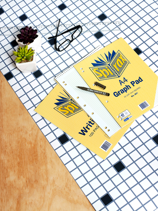 Spirax 801 A4 Glue Bound Graph Book 1mm 25 Leaf x Pack of 10 AO56082