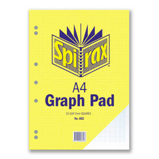 Spirax 802 A4 Glue Bound Graph Book 2mm 25 Leaf x Pack of 10 AO56083