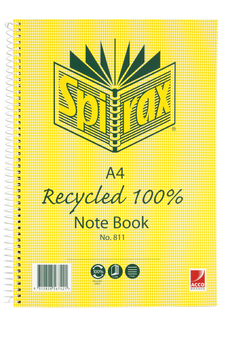 Spirax 811 A4 Recycled Notebook 240 Pages x Pack of 5 AO56801
