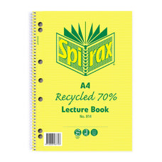 Spirax 814 A4 Recycled Lecture Book 140 Pages x Pack of 5 AO56804