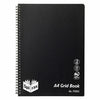 Spirax A4 Black Polypropylene Cover Grid Book, Side Opening, 200 Pages (P595G) AO5659500
