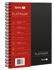 Spirax A4 Platinum Premium Black Polypropylene Cover Notebook, 200 Page (400) AO56400