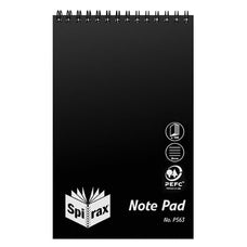 Spirax Black Polypropylene Cover Reporters Notebook, 200mm x 127mm, 100 Pages (P563) AO5604800